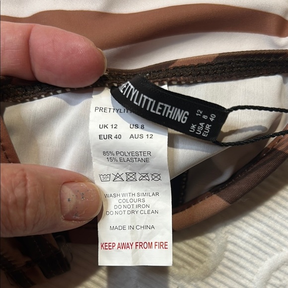 PrettyLittleThing Brown Zebra Bikini. Top 8/bottom10. NWT - Picture 8 of 13